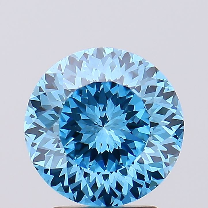 3.07 CT Blue Antique Round Lab Grown Diamond For Engagement Ring - IGI Certified