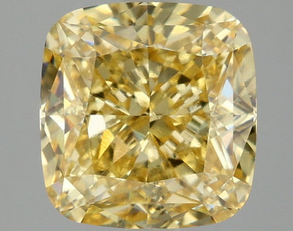 3 CT Yellow Cushion Cut Lab Grown Diamond For Engagement Ring - VVS2