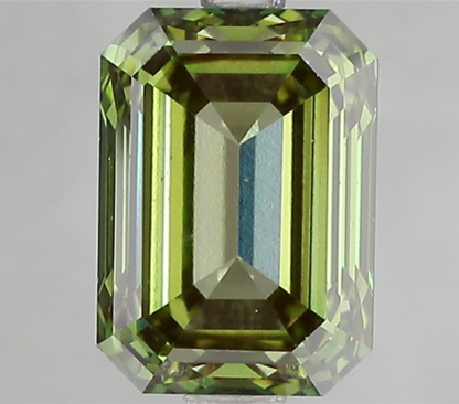 3.11 CT Green Emerald Cut Lab Grown Diamond For Engagement Ring - VVS2