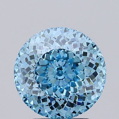 3.21 CT Blue Antique Round Lab Grown Diamond For Engagement Ring - IGI Certified