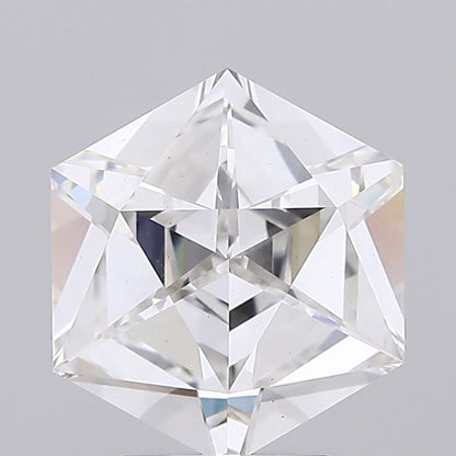 3.31 CT Antique Hexagonal Lab Grown Diamond For Engagement Ring - IGI Certified