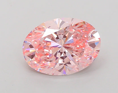3.51 CT Pink Oval Lab Grown Diamond For Engagement Ring - IGI Certified