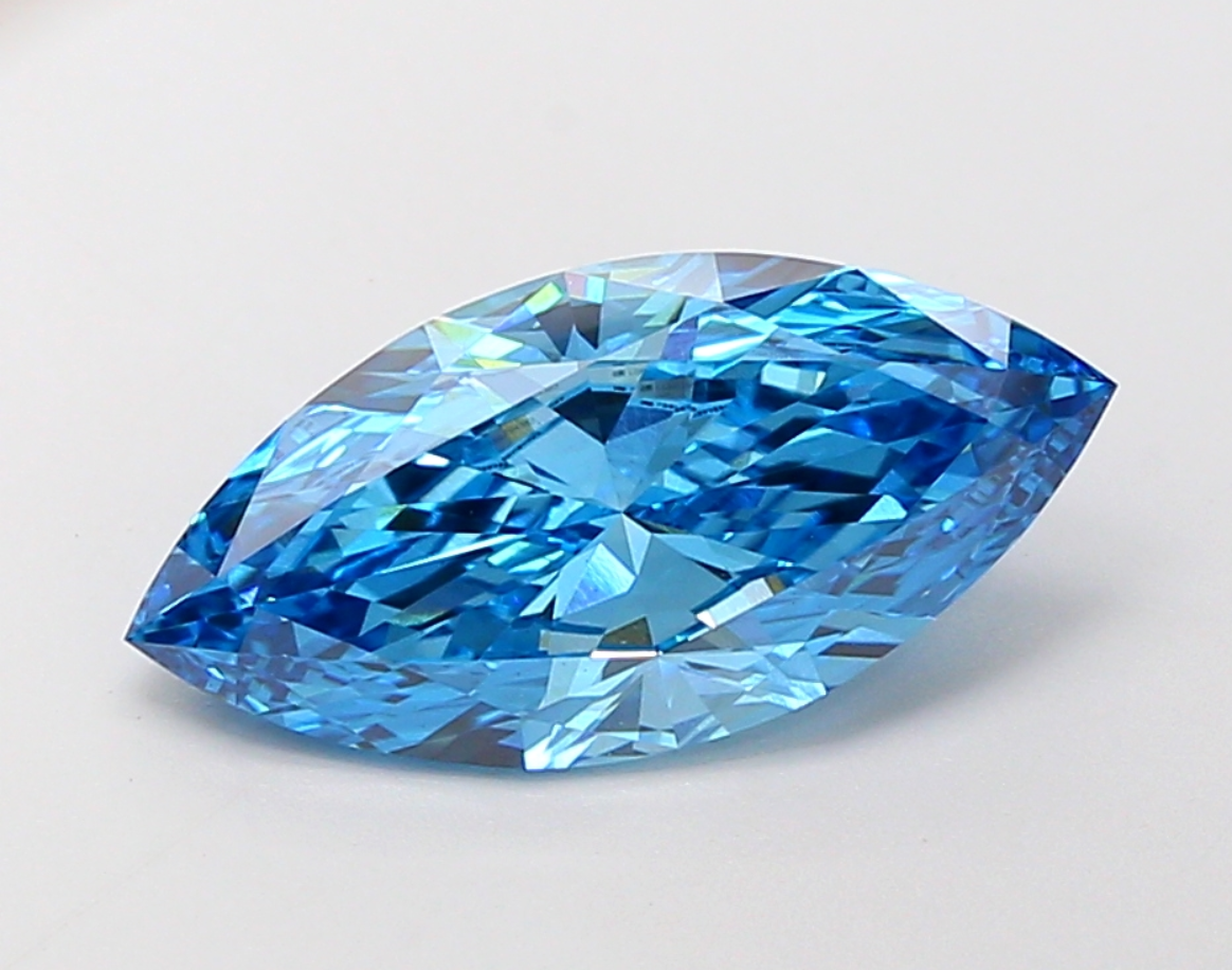 3 CT Blue Marquise Cut Lab Grown Diamond for Engagement Ring | IGI Certified | Diamond for Necklace or Bracelet | Gift for Wife