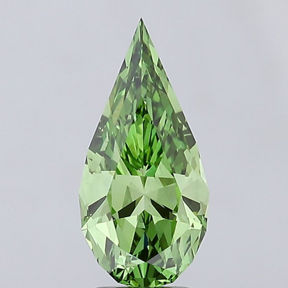 3.27 CT Unique Green Pear Lab Grown Diamond for Engagement Ring