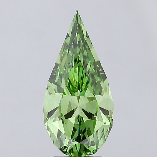 3.27 CT Unique Green Pear Lab Grown Diamond for Engagement Ring