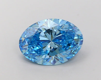 IGI Certified 3 CT Oval Vivid Blue CVD Diamond For Engagement Ring | Anniversary Gift