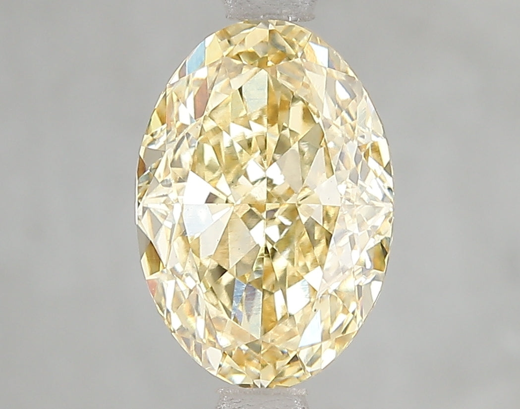 Yellow 3 Carat Oval Shape Lab Grown Diamond For Fine Jewelry