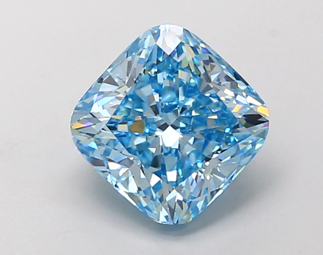 1.92 CT Blue Square Cushion Cut Lab Grown Diamond for Wedding Gift | IGI Certified | Diamond for Anniversary Gift or Engagement Ring