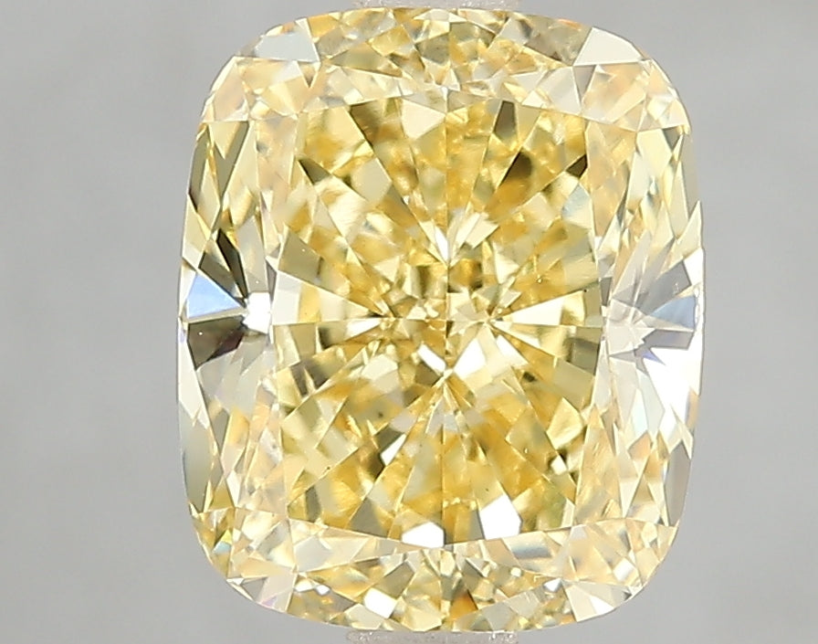 4 CT Yellow Cushion Cut Lab Grown Diamond For Engagement Ring - IGI Certified