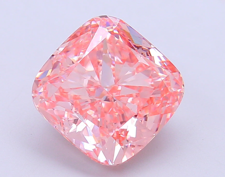 5 CT Pink Square Cushion Cut Lab Grown Diamond For Engagement Ring - IGI Certified