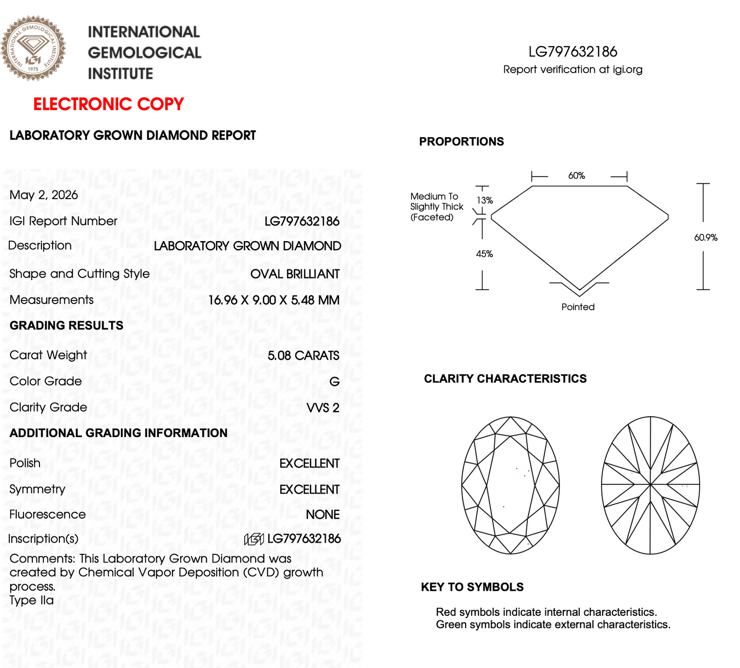 5 CT Moval Lab Grown Diamond For Engagement Ring