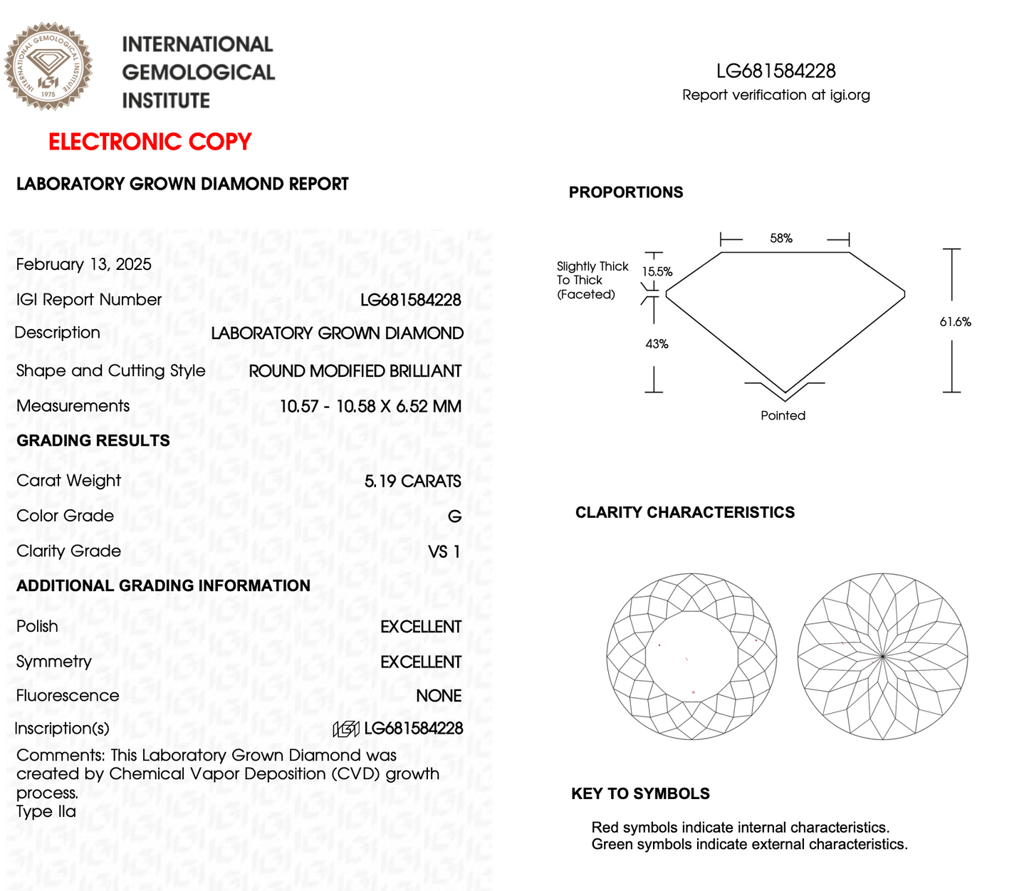 5 CT Portuguese Lab Grown Diamond For Engagement Ring