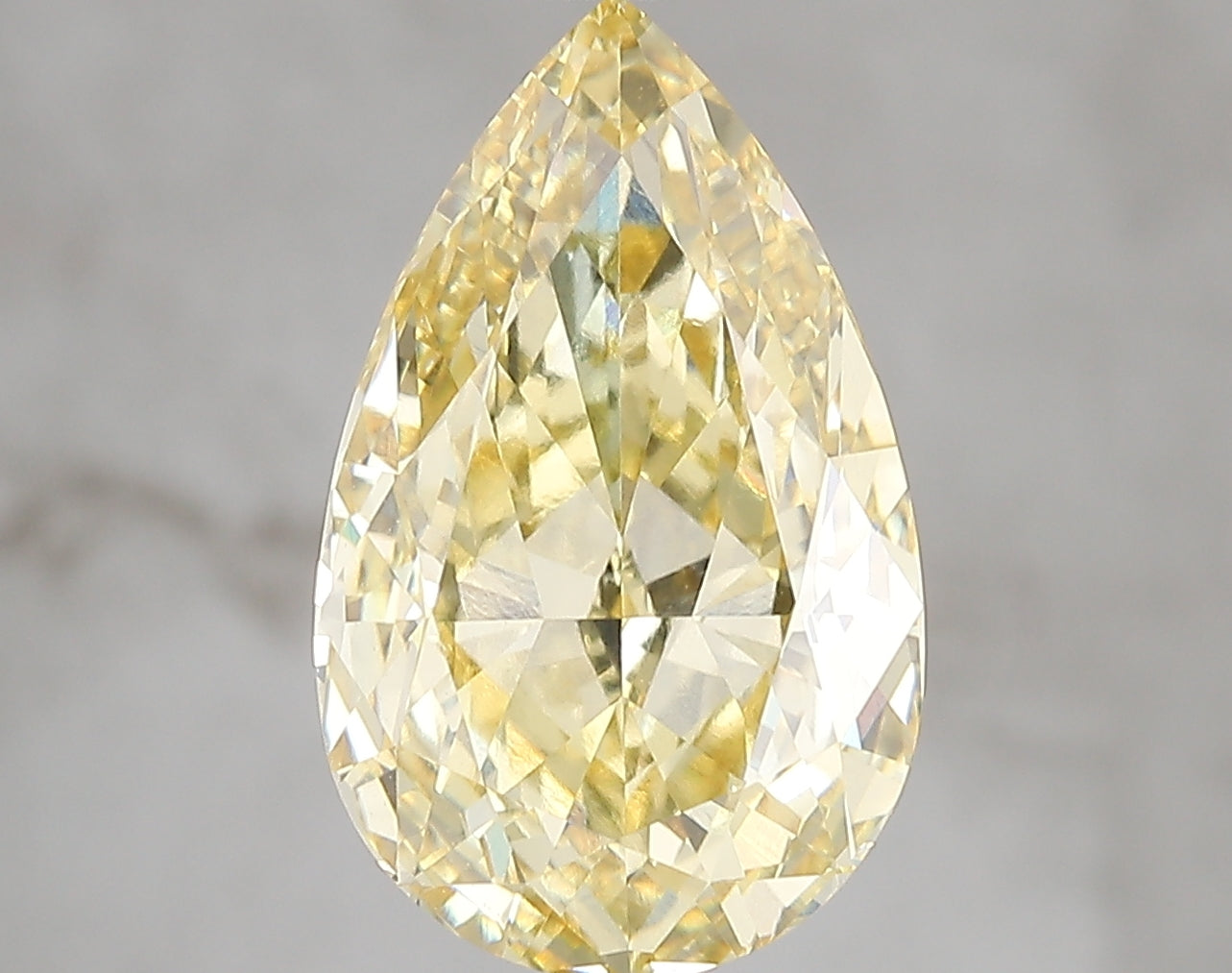 VVS2 5 CT Pear Shape Yellow Lab Grown Diamond For Engagement Ring