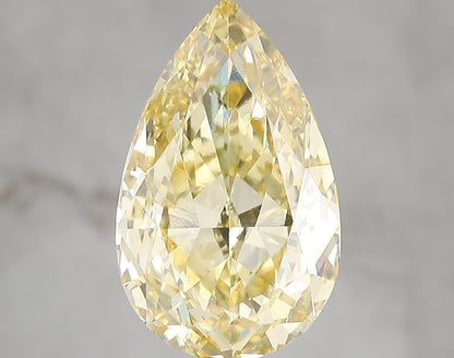 VVS2 5 CT Pear Shape Yellow Lab Grown Diamond For Engagement Ring