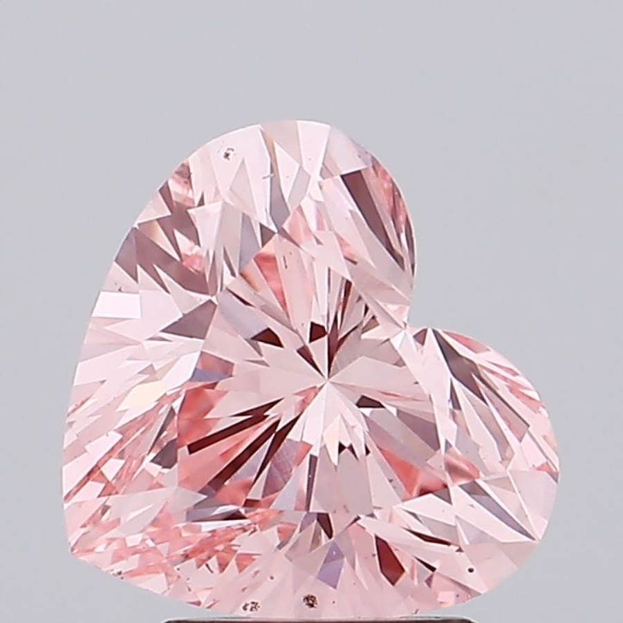 3 CT Pink Heart Cut Lab Grown Diamond for Engagement Ring | IGI Certified | Best Diamond for Jewelry | Gift for Her