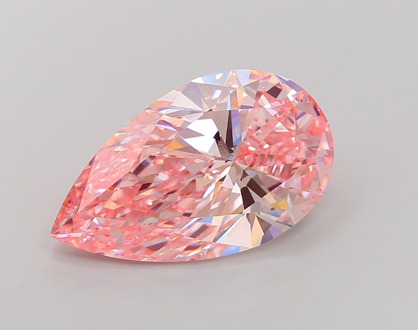 7 CT Pink Pear Lab Grown Diamond For Engagement Ring - IGI Certified