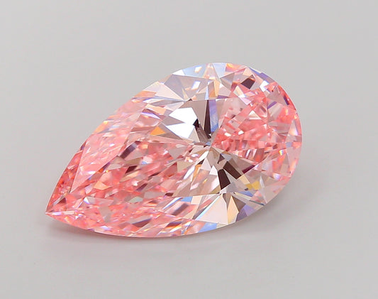 7 CT Pink Pear Lab Grown Diamond For Engagement Ring - IGI Certified