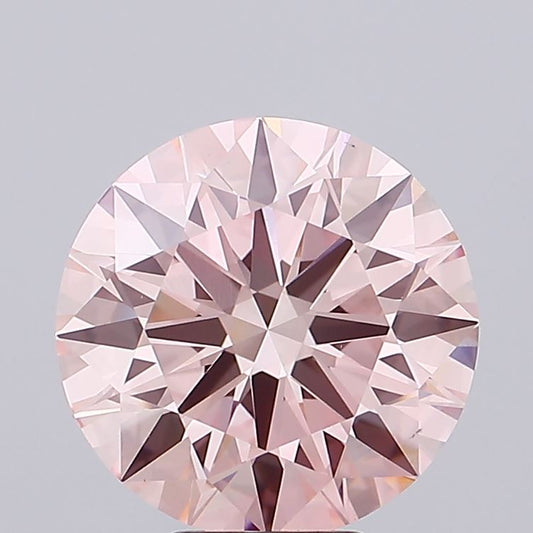 7.04 CT Pink Round Lab Grown Diamond For Engagement Ring - IGI Certified