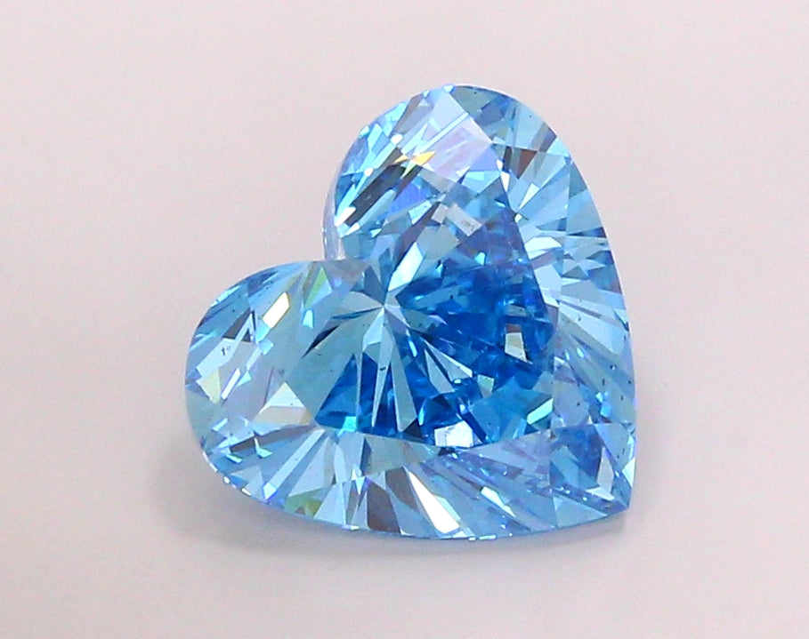8 CT Blue Heart Lab Grown Diamond For Engagement Ring - IGI Certified