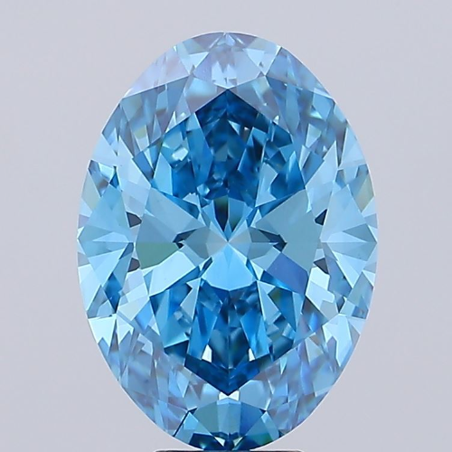8 CT Blue Oval Lab Grown Diamond For Engagement Ring - IGI Certified VVS2