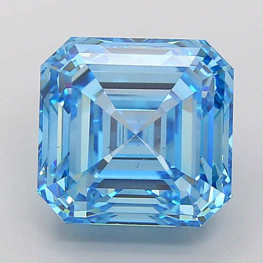 8.50 CT Blue Asscher Cut Lab Grown Diamond For Engagement Ring - IGI Certified