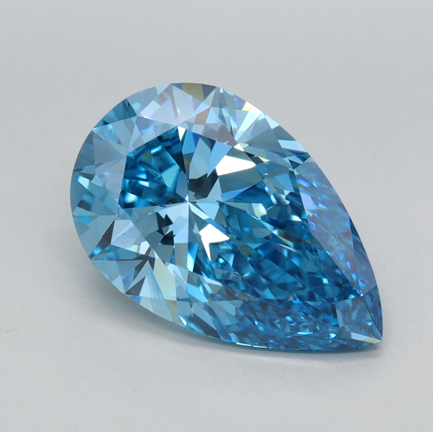 3 CT Blue Pear Cut Lab Grown Diamond for Jewelry | IGI Certified | Diamond for Engagement Ring or Anniversary Gift