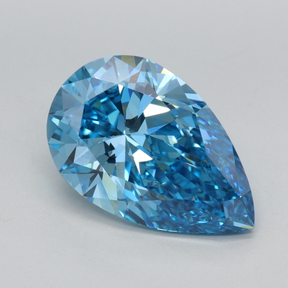 3 CT Blue Pear Cut Lab Grown Diamond for Jewelry | IGI Certified | Diamond for Engagement Ring or Anniversary Gift