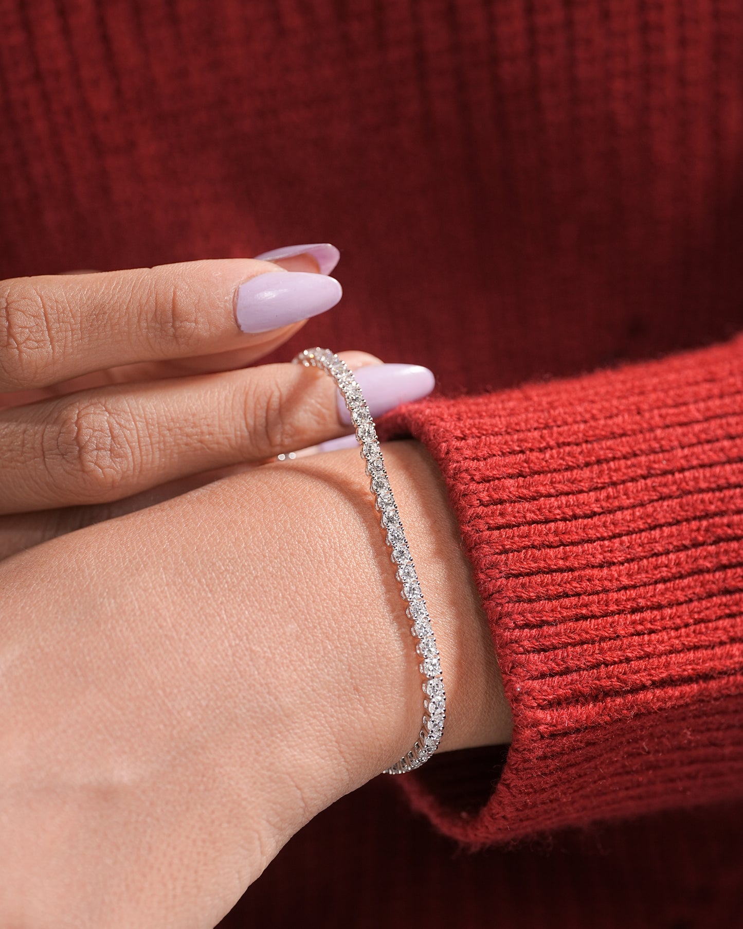 5.50 CT Round Lab Grown Diamonds Tennis Bracelets
