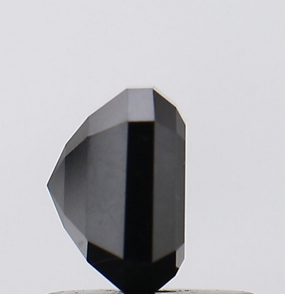 Natural Loose 1 CT Asscher Cut Fancy Black Diamond For Engagement Ring