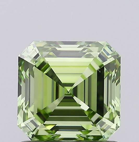 1 CT Asscher Cut Intense Green Lab Grown Diamond For Engagement Ring