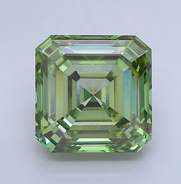 4.75 CT Asscher Cut Vivid Green Lab Grown Diamond For Engagement Ring