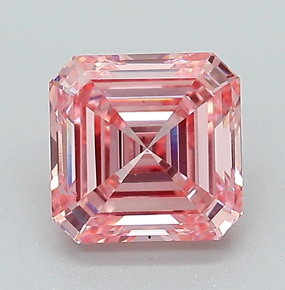 1 CT Asscher Cut Intense Pink Lab Grown Diamond For Engagement Ring