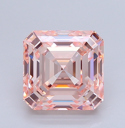 3.50 CT Asscher Cut Intense Pink Lab Grown Diamond For Engagement Ring