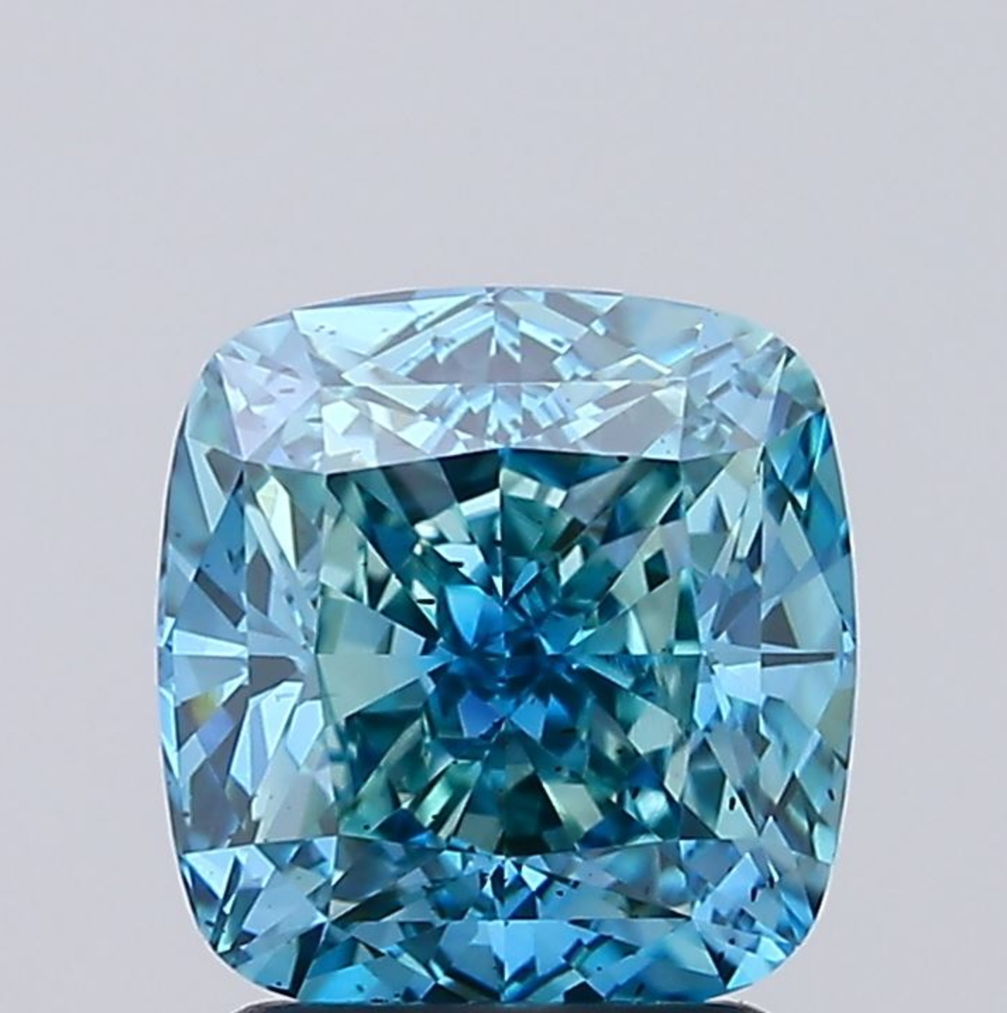 2 CT Blue Cushion Cut Lab Grown Diamond For Engagement Ring