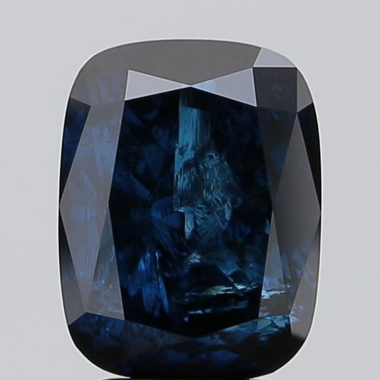 4 CT Blue Cushion Cut Lab Grown Diamond For Engagement Ring