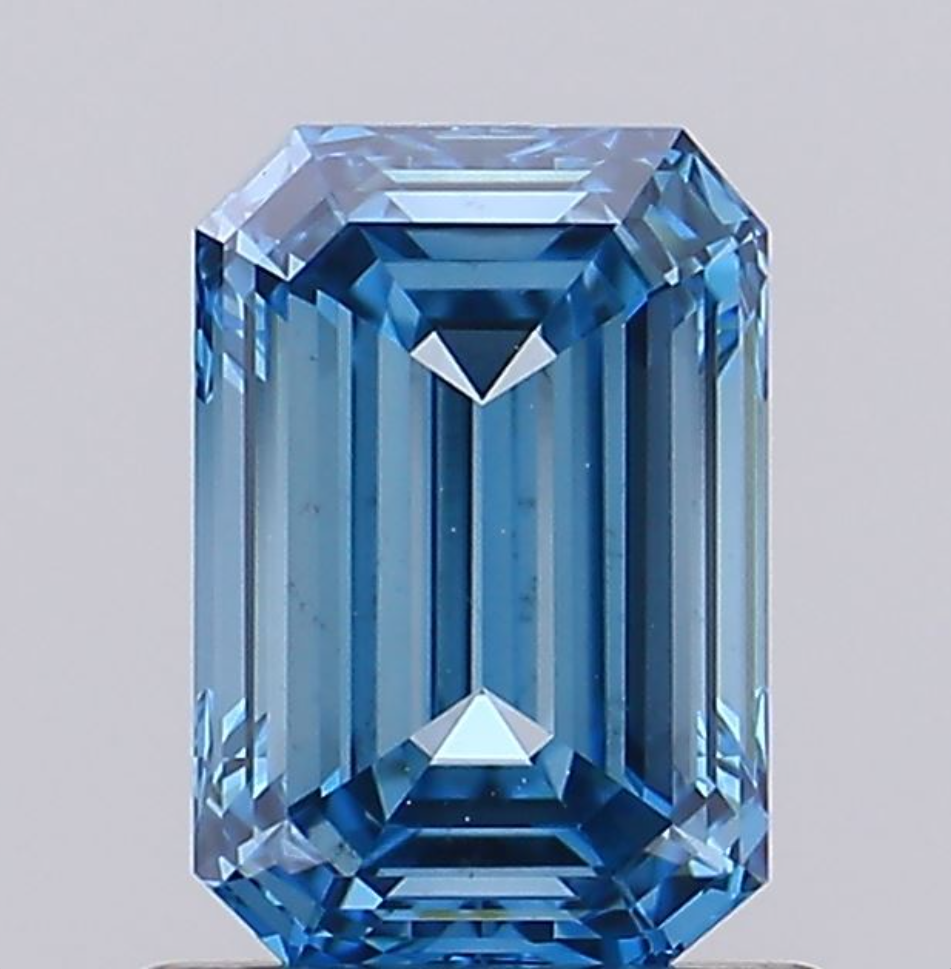 1 CT Emerald Cut Blue Lab Grown Diamond For Engagement Ring