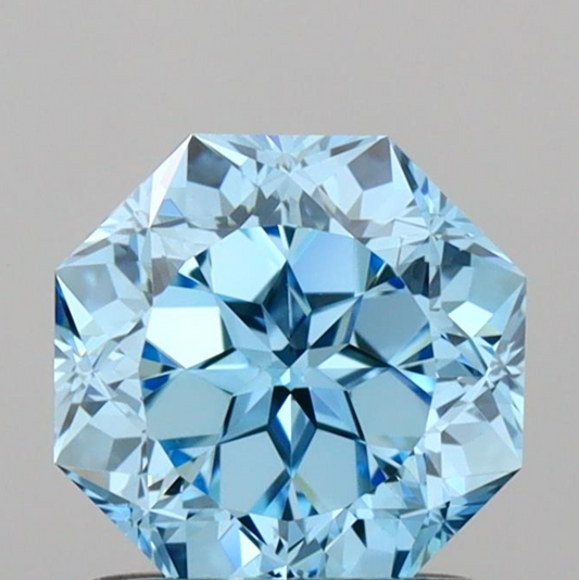 1 CT Blue Octagonal Lab Grown Diamond For Engagement Ring