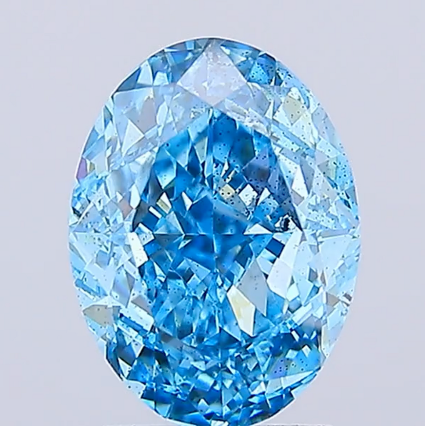 3 CT Blue Oval Lab Grown Diamond For Engagement Ring