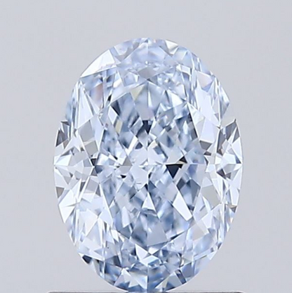 Blue Oval Lab Grown Diamond For Engagement Ring