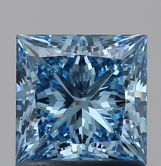 1 CT VVS2 Princess Cut Blue Lab Grown Diamond For Solitaire Engagement Ring