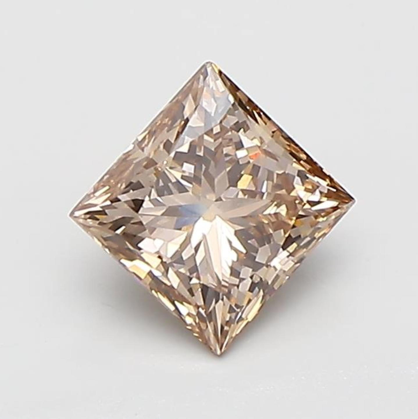 1 CT Brown Princess Cut Lab Grown Diamond For Engagement Ring