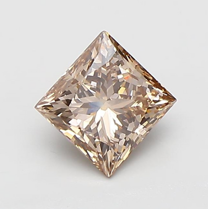 1 CT Brown Princess Cut Lab Grown Diamond For Engagement Ring
