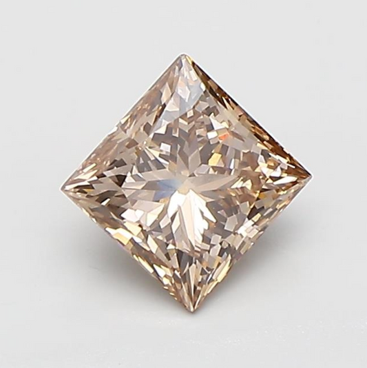 1 CT Brown Princess Cut Lab Grown Diamond For Engagement Ring