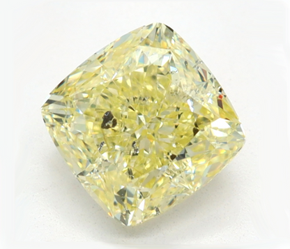 GIA 1 CT Natural Cushion Cut Light Yellow Diamond For Engagement Ring