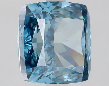 3.54 CT Vivid Blue Cushion Cut Lab Created Diamond For Engagement Ring | IGI Certified