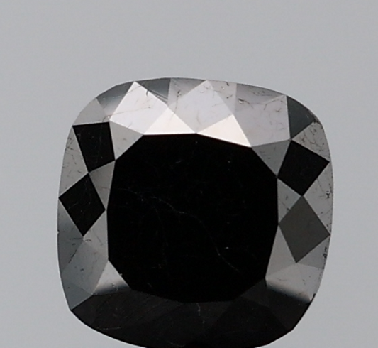 Natural Loose 1 CT Cushion Cut Fancy Black Diamond For Engagement Ring