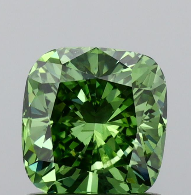 1 CT Cushion Cut Vivid Green Lab Grown Diamond For Engagement Ring