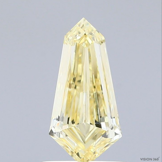 Yellow Elongated Hexagon Lab Grown Diamond For Engagement Ring