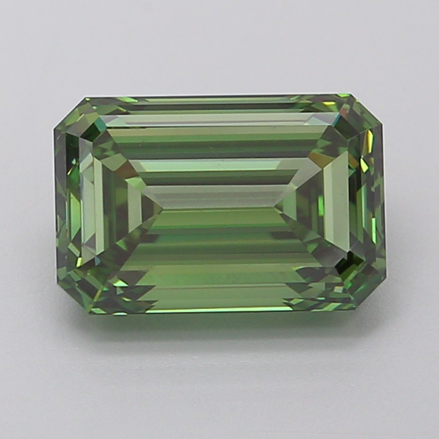 2.50 CT Emerald Cut Vivid Green Lab Grown Diamond For Engagement Ring