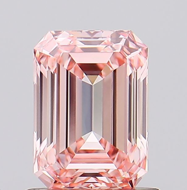 1 CT Emerald Cut Intense Pink Lab Grown Diamond For Engagement Ring